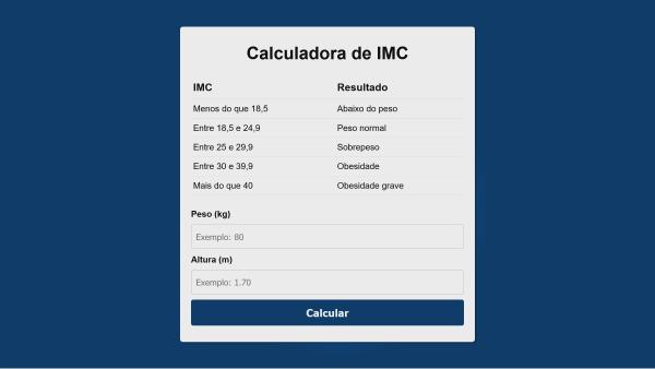 Capa do projeto Calculadora de IMC