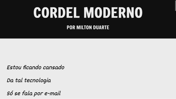 Capa do projeto Projeto Cordel Moderno