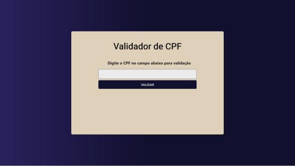 Capa do projeto Validador de CPF - Algoritmo Matemático